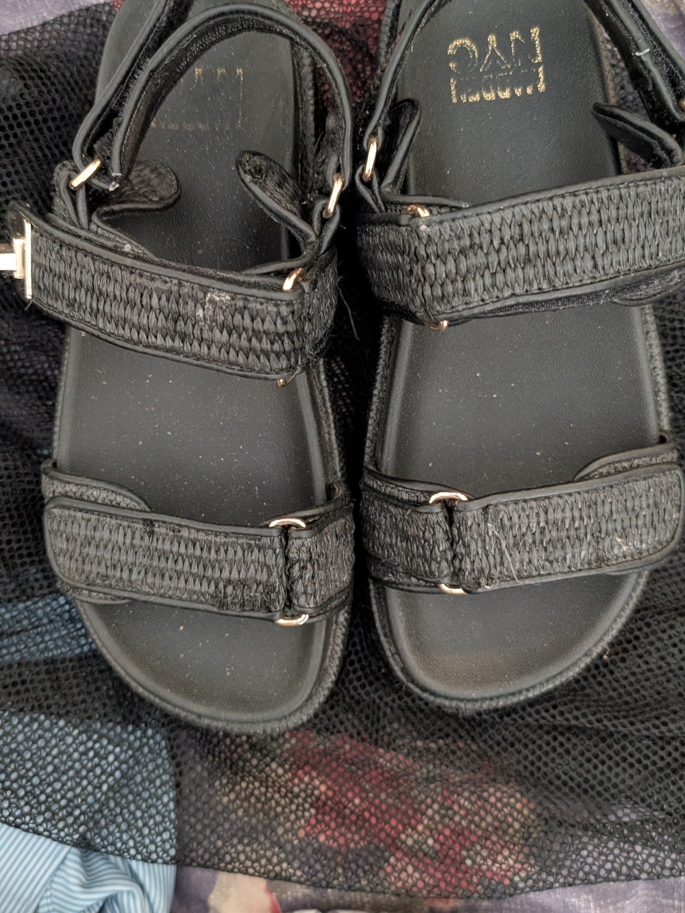Black Strappy Sport Sandals